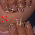 10PCS Diamond French Square Press on Nails.