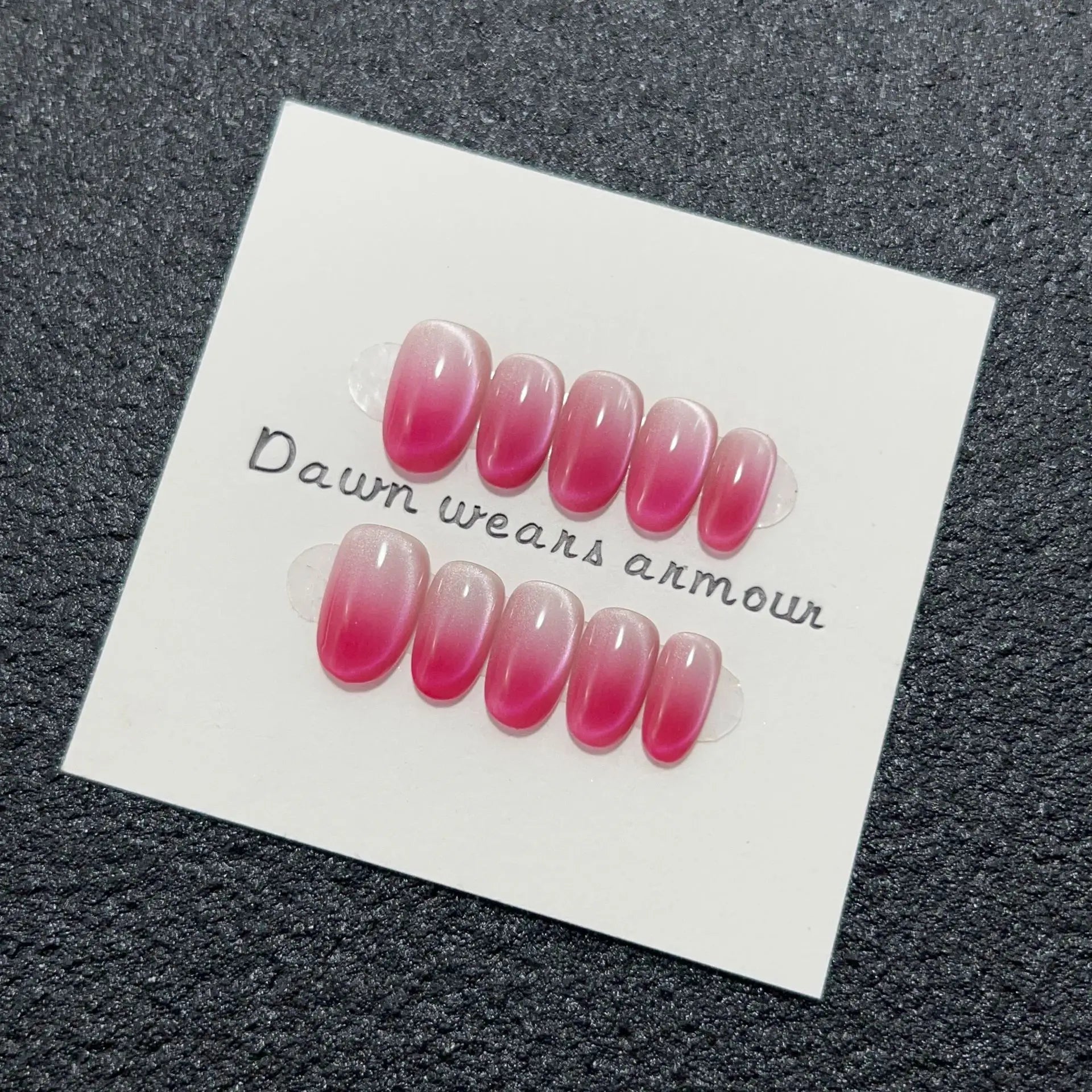 10pcs French Almond Press on Nails.
