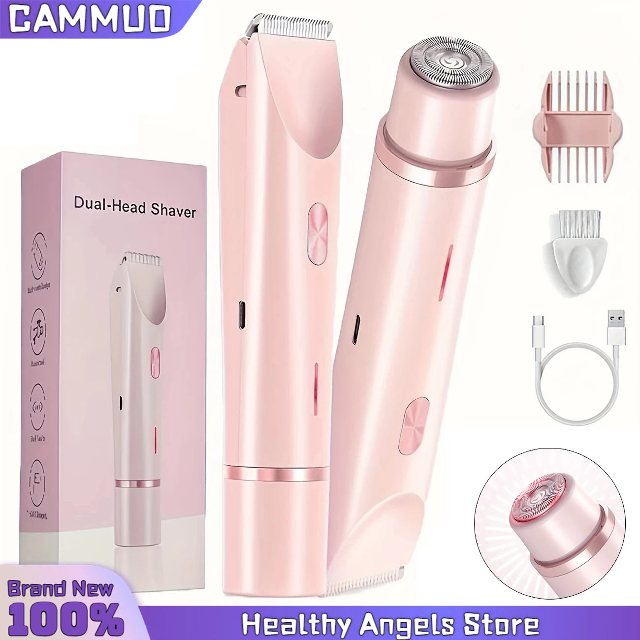 Woman Double Head Electric Shaver Leg Underarm &Bikini.