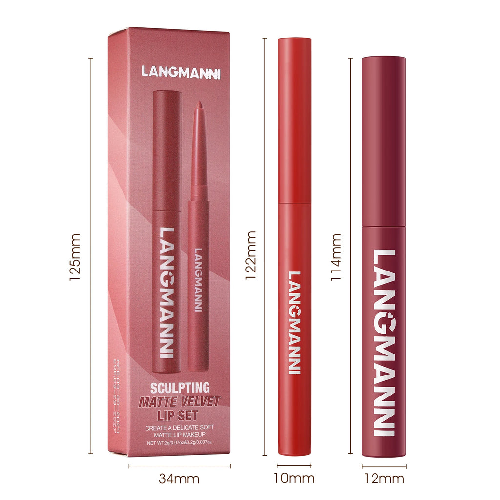 Waterproof lipliner + lipstick.