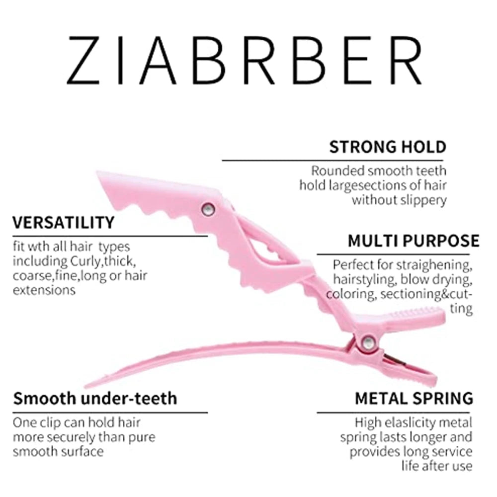 Pink Hair Clips Hairdressing Clamps
