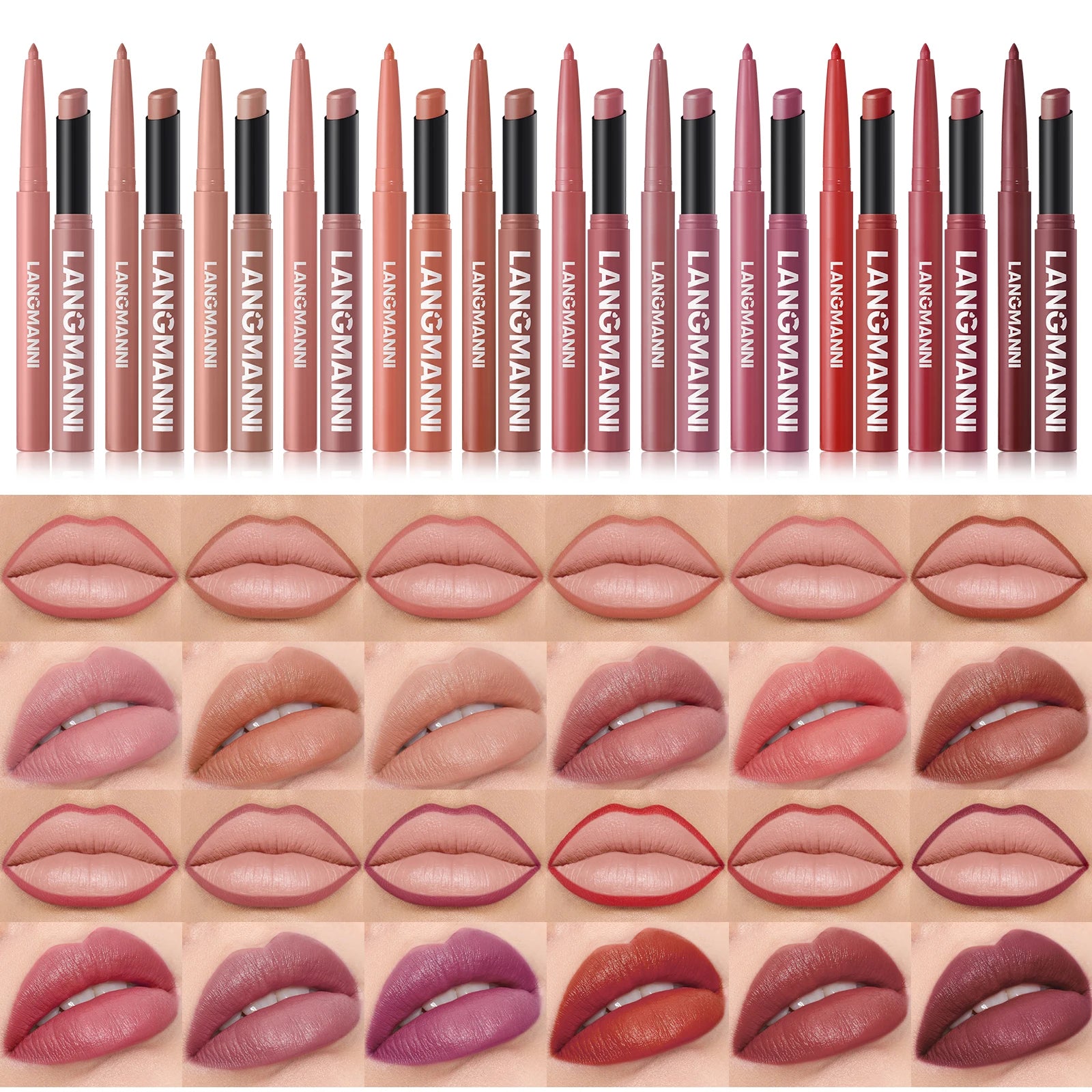 Waterproof lipliner + lipstick.