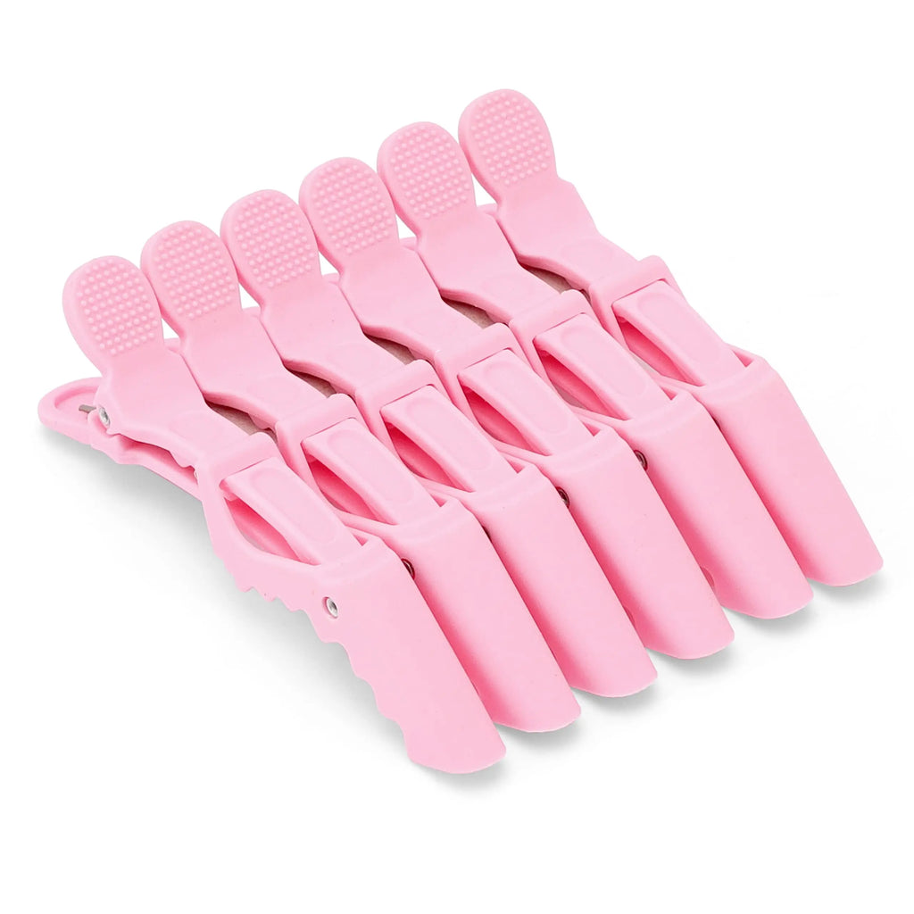 Pink Hair Clips Hairdressing Clamps