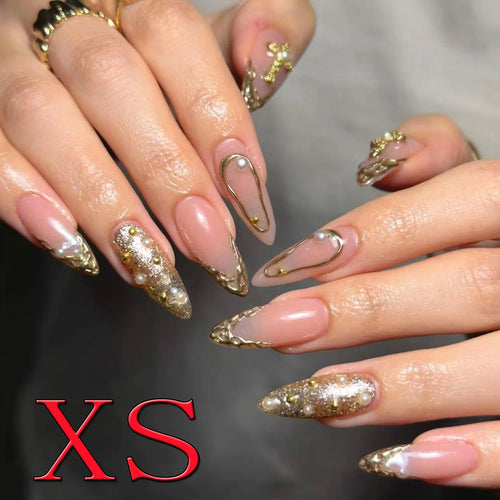 10PCS Diamond French Square Press on Nails.