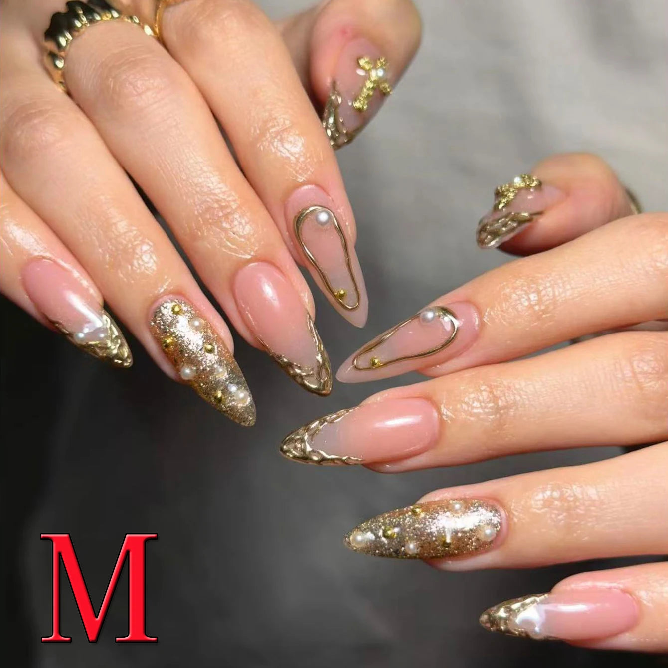 10PCS Diamond French Square Press on Nails.