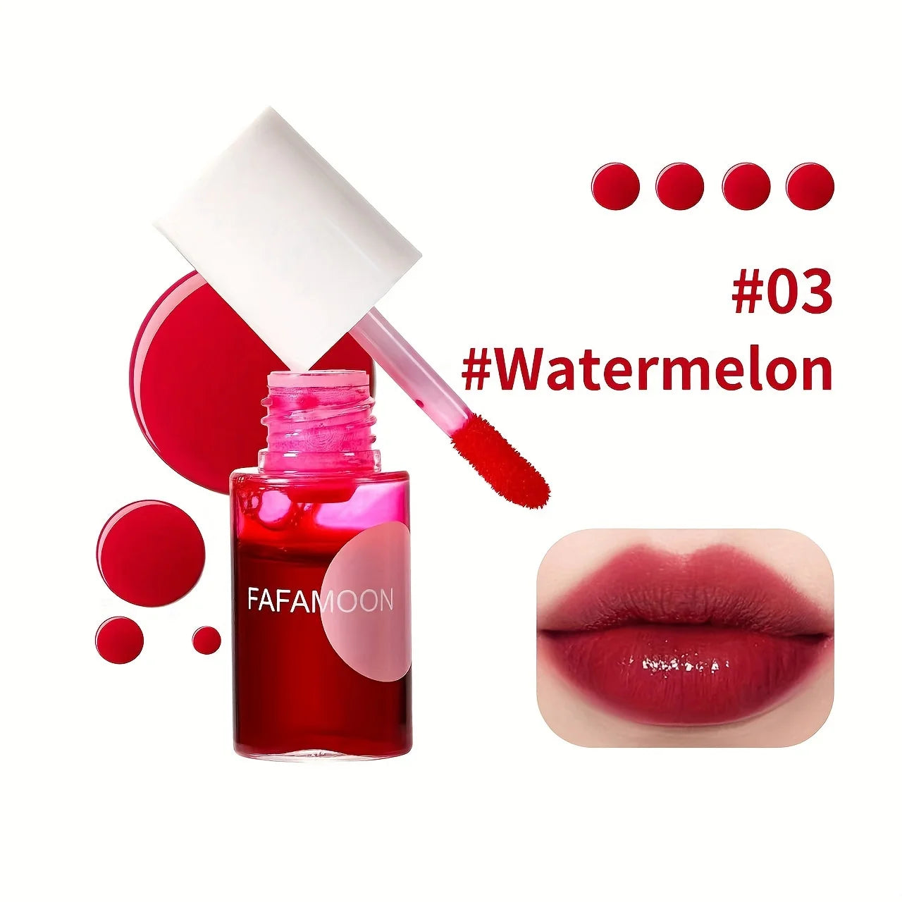 4 color Fruity Lip Tint Water Gloss.