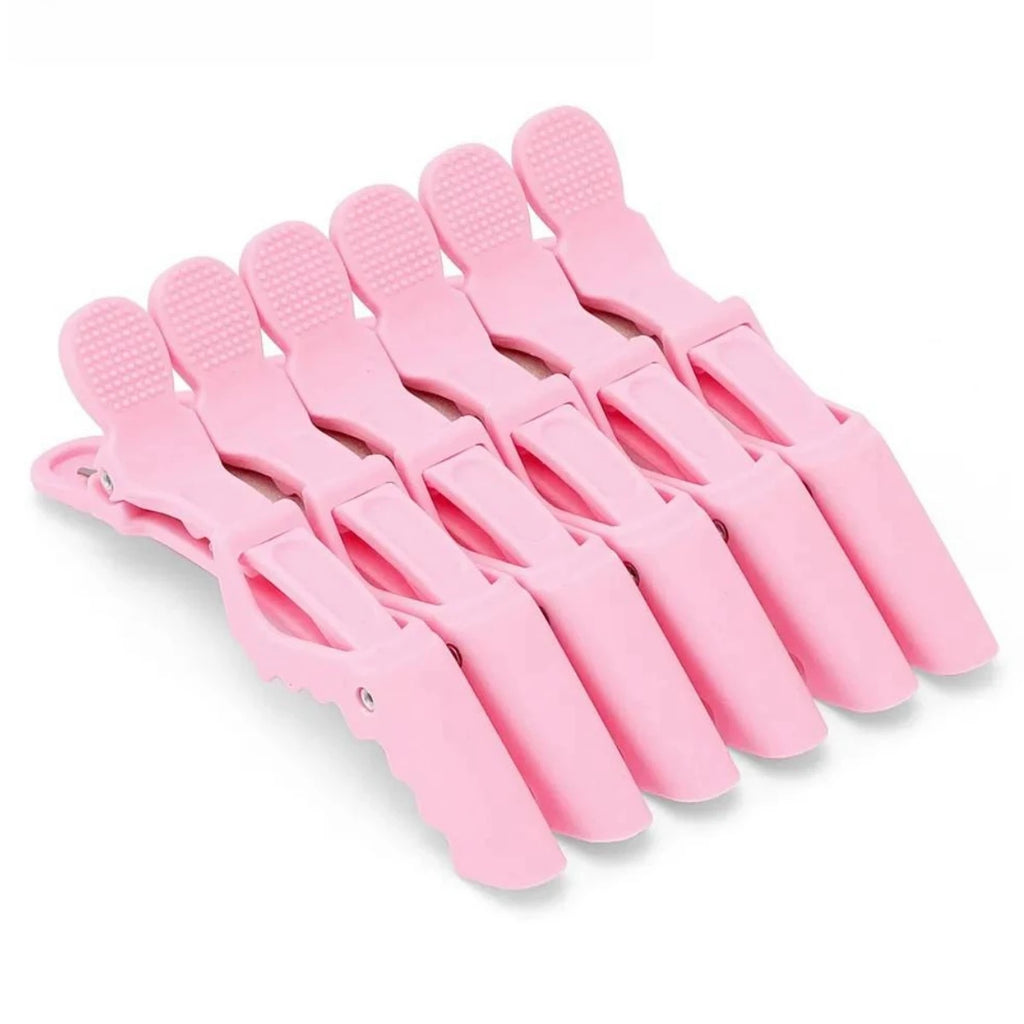 Pink Hair Clips Hairdressing Clamps