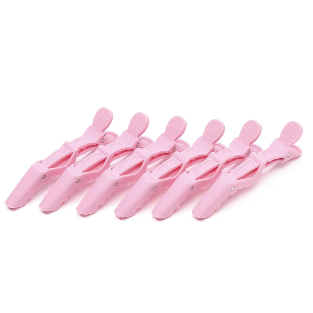 Pink Hair Clips Hairdressing Clamps