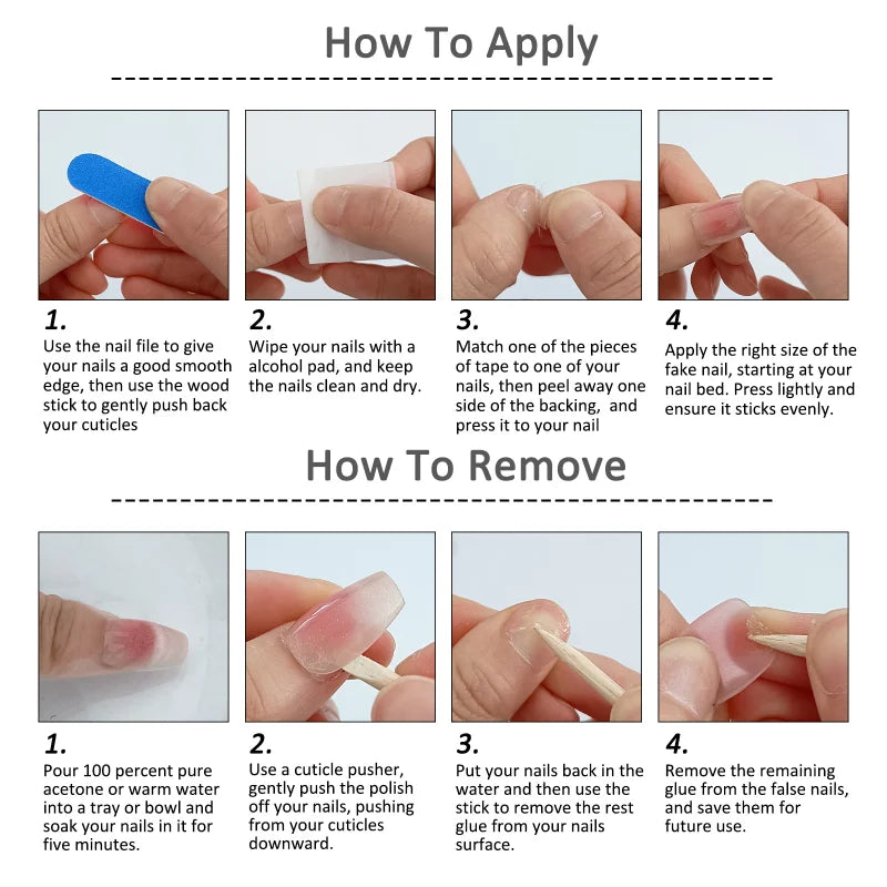10pcs French Almond Press on Nails.